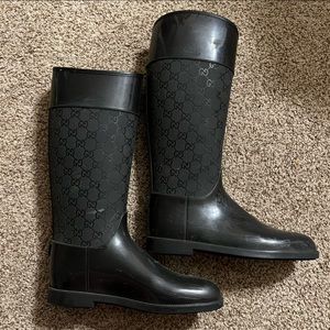 Black Gucci Rain Boots Size 40 or 8.5